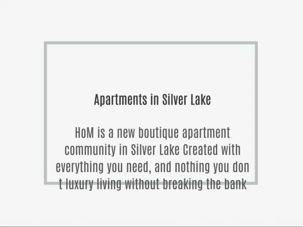 Apartments in Silver Lake
