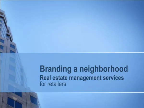 Real estate management services for retailers