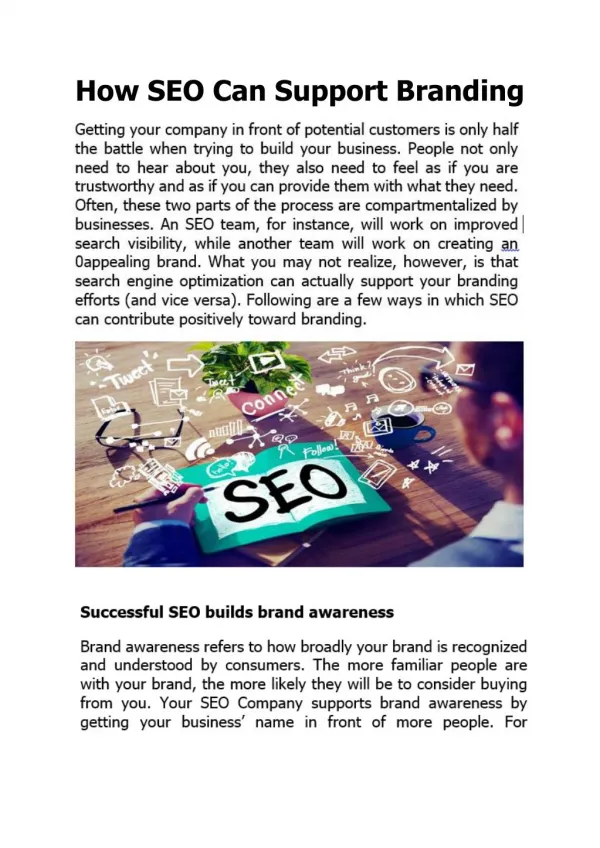 How SEO Can Support Branding