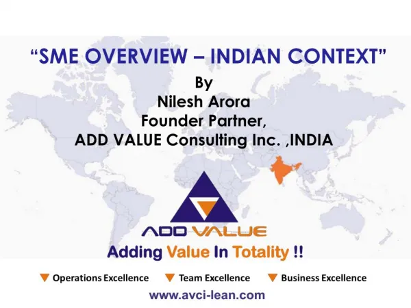 Overview of Indian SME - ADDVALUE Lean Consulting Firm