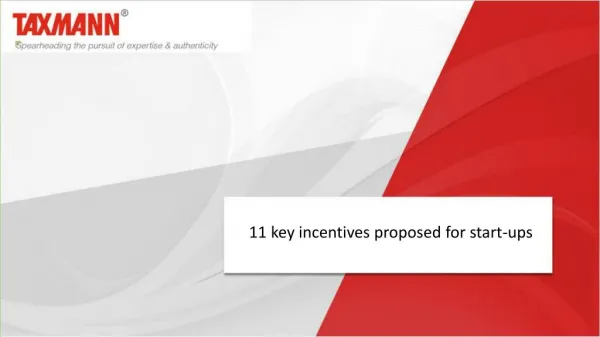 11 key incentives proposed for start-ups