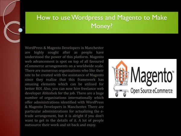 How to use Wordpress and Magento to Make Money?