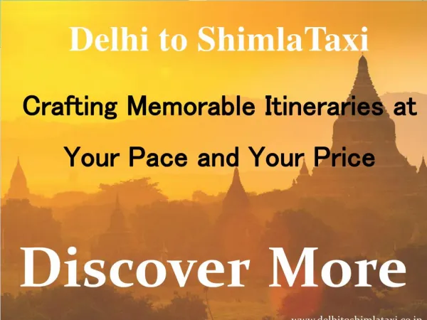 Delhi to Shimla Taxi | Taxi From Delhi to Shimla
