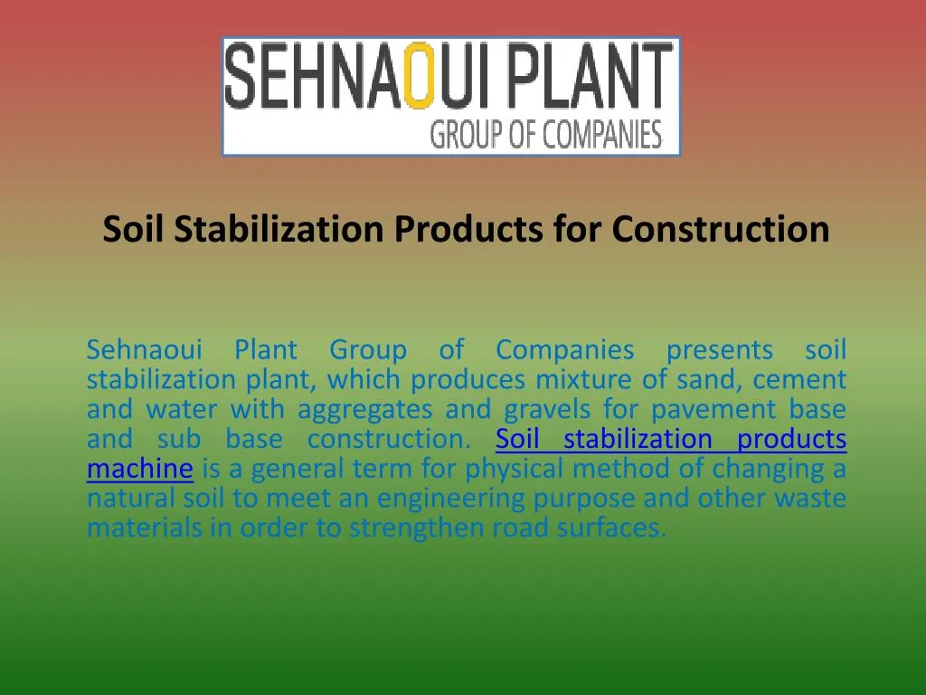 soil stabilization products for construction