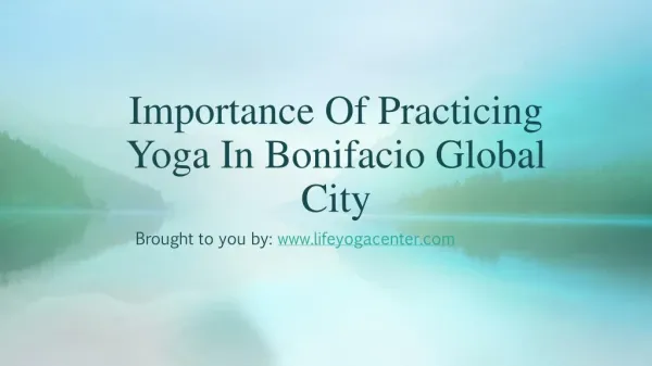 Importance Of Practicing Yoga In Bonifacio Global City