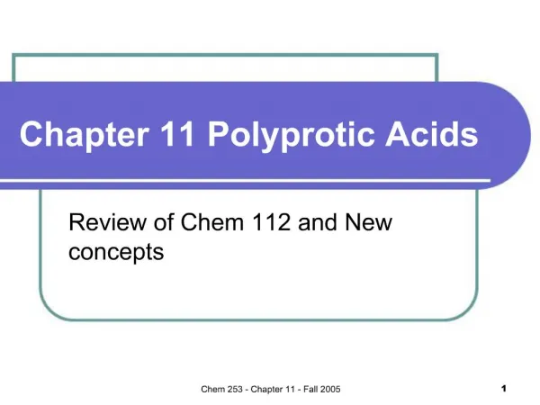 Chapter 11 Polyprotic Acids