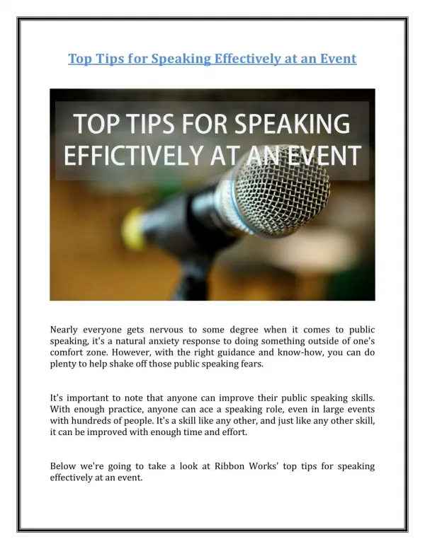 Top Tips for Speaking Effectively at an Event