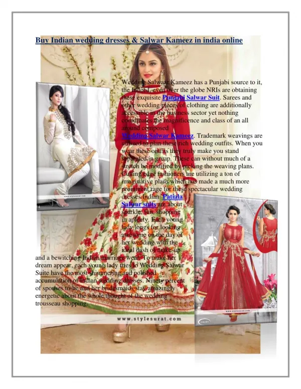 Wedding Salwar Kameez| Buy Wedding Salwar Suits online