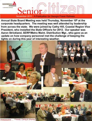 Georgia Power Retirees Newsletter: November 2011 - slide 1