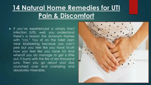 14 Natural Home Remedies for UTI Pain & Discomfort