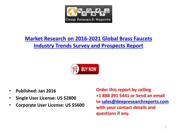 Global Brass Faucets Industry Development Trend Analysis and 2021 Prospects Report