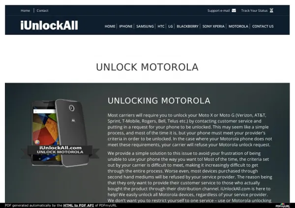 Motorola Unlocking Services Toronto