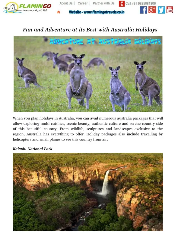 Fun And Adventure At Its Best With Australia Holidays
