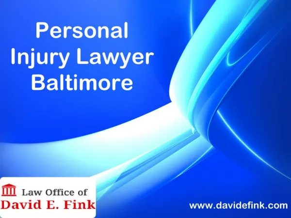 Personal Injury Lawyer Baltimore