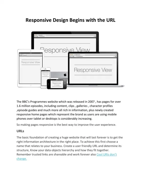 Responsive Design Begins with the URL