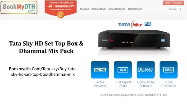 Tata Sky HD Set Top Box & Dhammal Mix Pack | Tatasky Packages