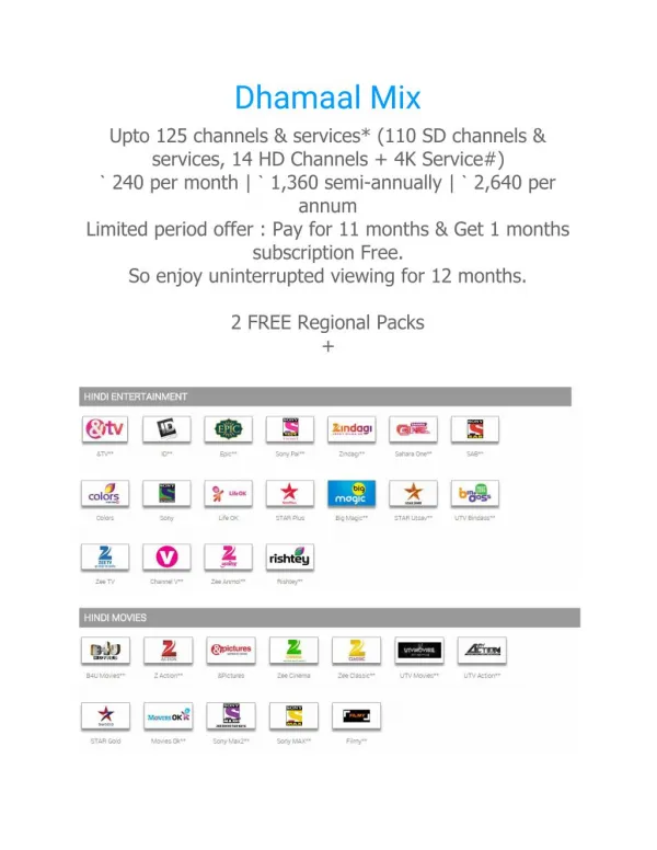 Tata Sky HD set top box & Dhammal mix pack