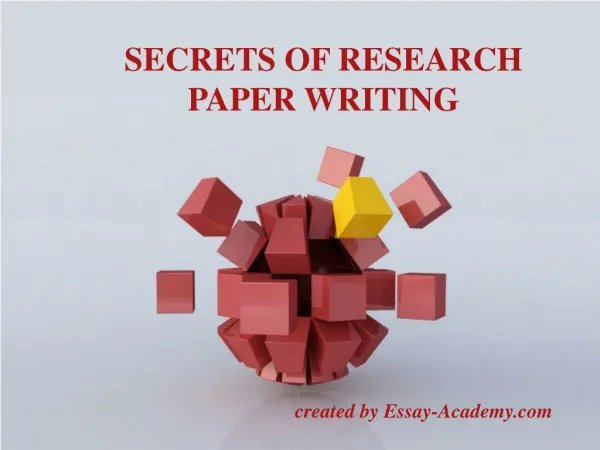 Secrets of Research Paper Writing