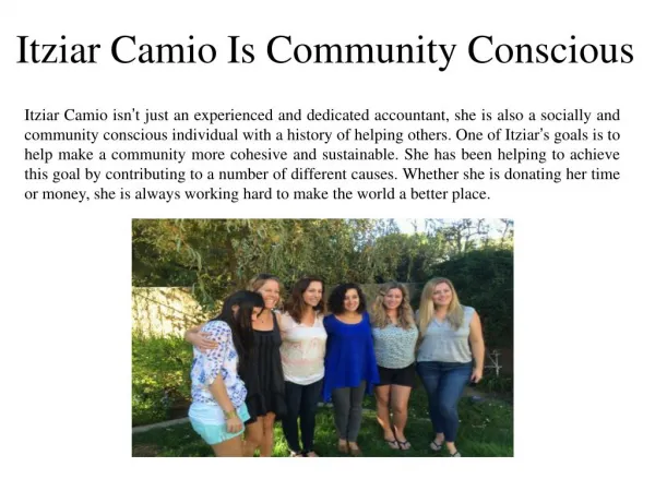 Itziar Camio Is Community Conscious