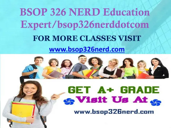 BSOP 326 NERD Education Expert/bsop326nerddotcom