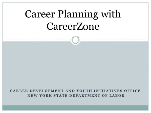 Career Planning with CareerZone