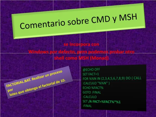 Comentario sobre CMD y MSH