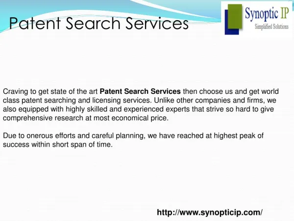 Patent Search Services