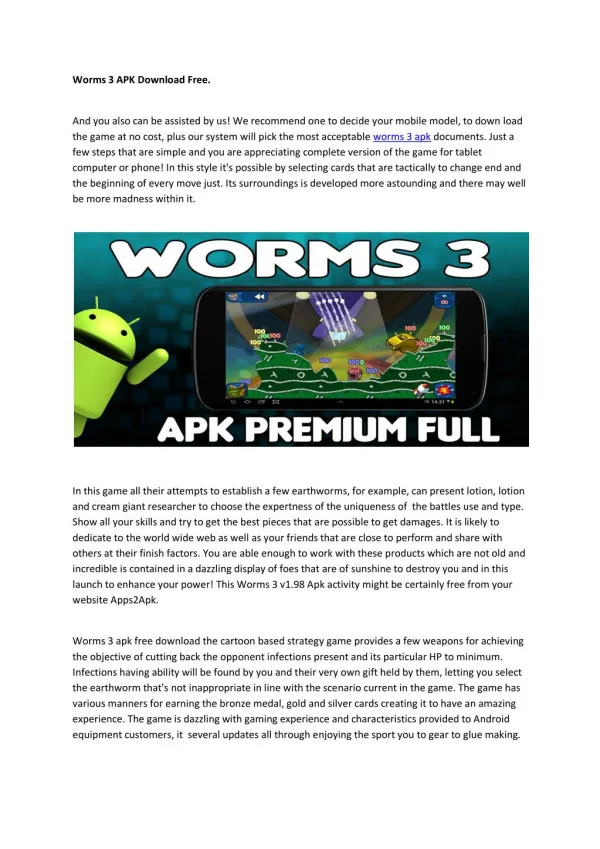 worms 3 apk download