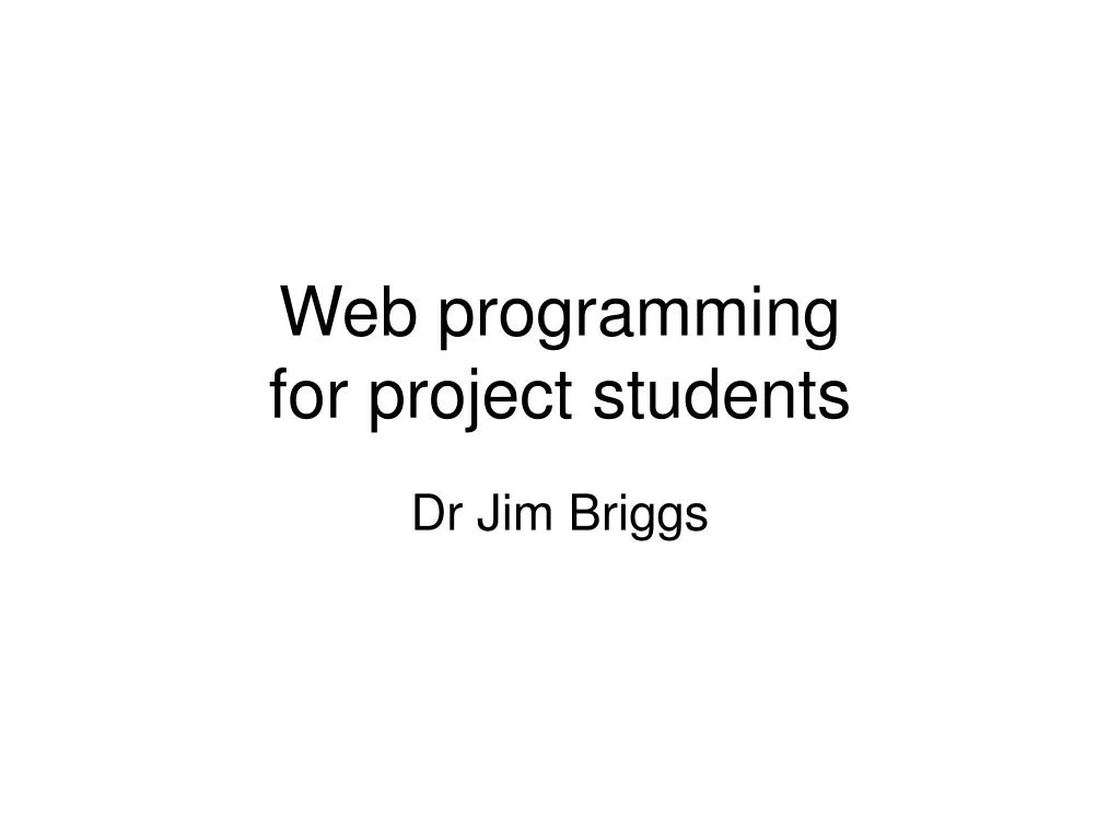 web programming for project students