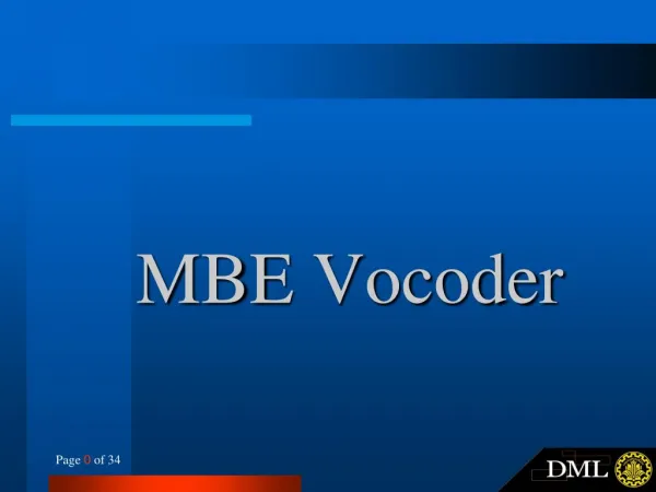 MBE Vocoder