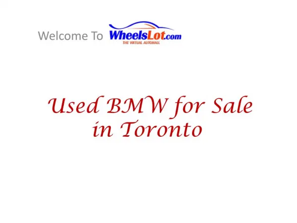 Buy Used BMW in Toronto