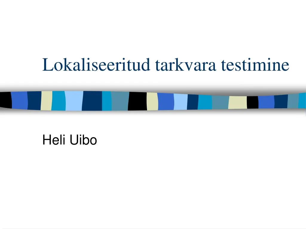 lokaliseeritud tarkvara testimine