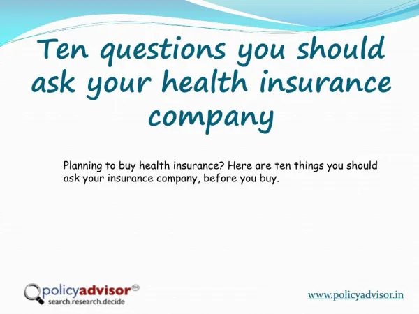 10 questions you should ask your health insurance