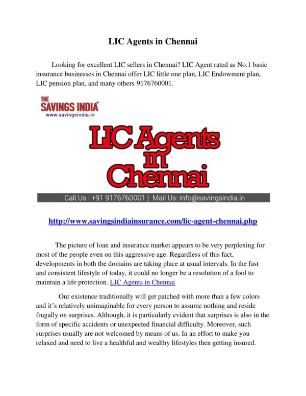 LIC Agents in Chennai