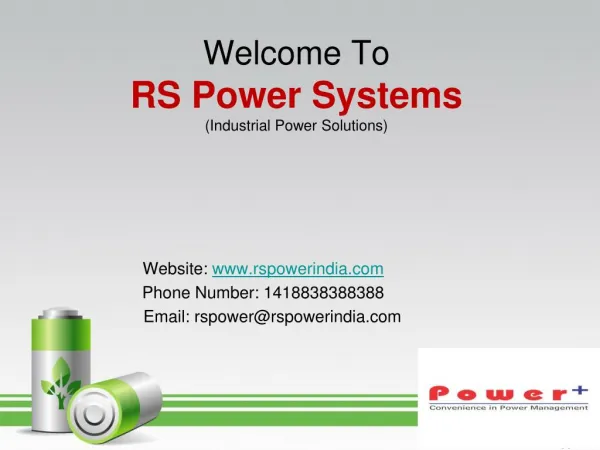 RS Power Systems - Industrial Power solution