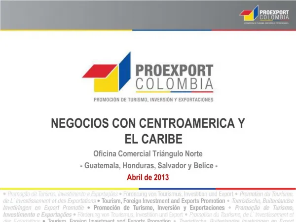 NEGOCIOS CON CENTROAMERICA Y EL CARIBE Oficina Comercial Triángulo Norte