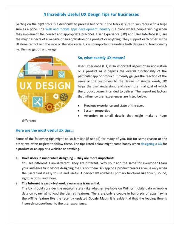 4 Incredibly Useful UX Design Tips For Businesses