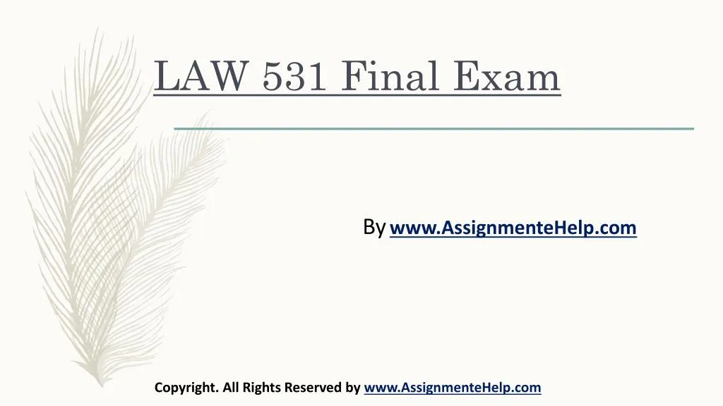 law 531 final exam