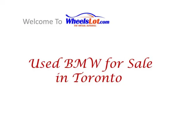 Used BMW Car for Sale in Toronto