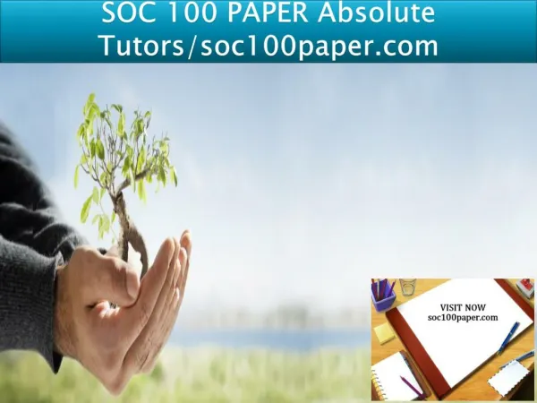 SOC 100 PAPER Absolute Tutors/soc100paper.com