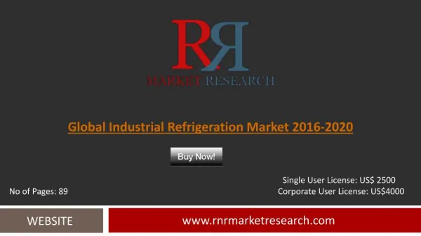 Worldwide Industrial Refrigeration Market by 2020 Analyzed in New Report