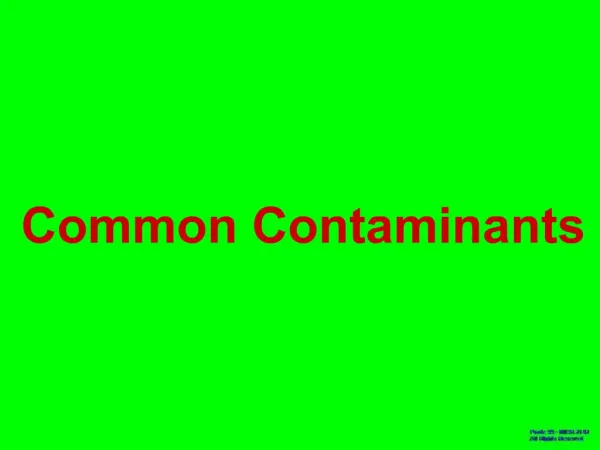 Common Contaminants