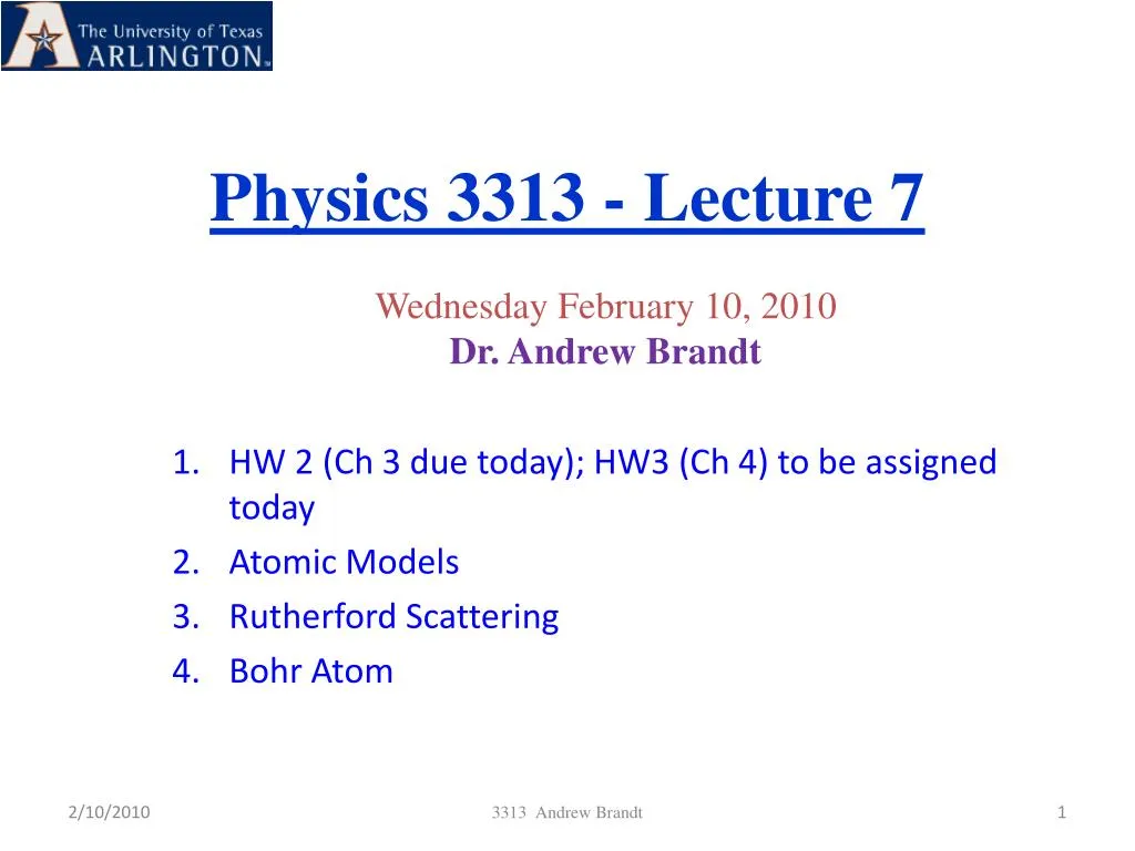 physics 3313 lecture 7