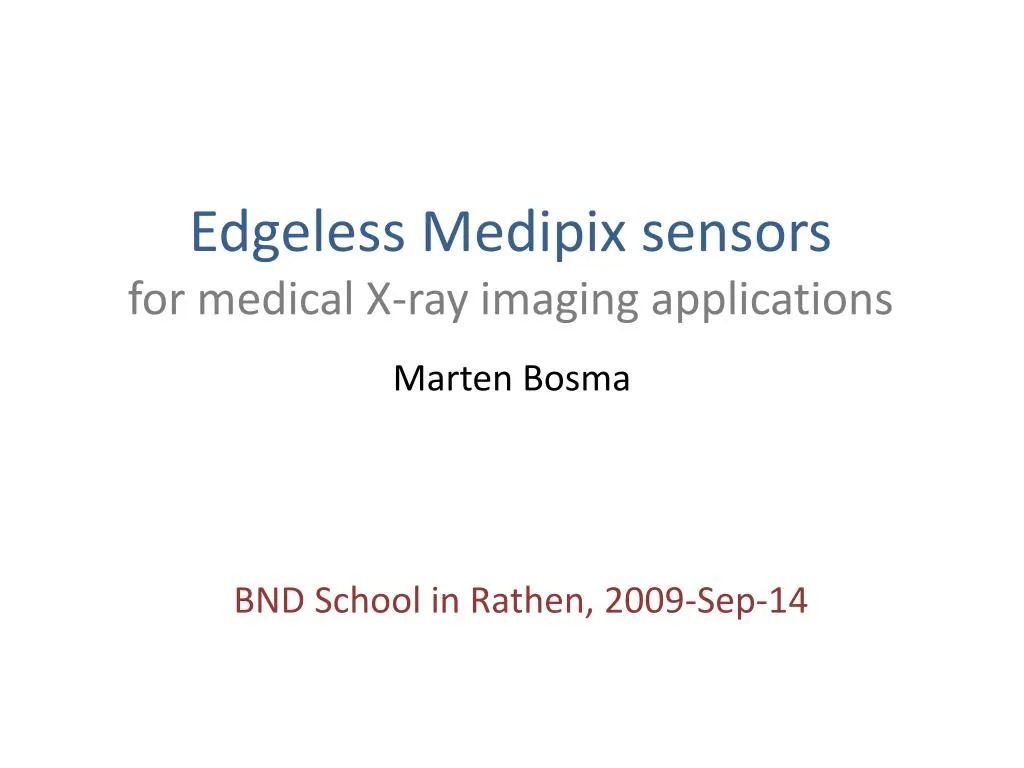edgeless medipix sensors for medical x ray imaging applications