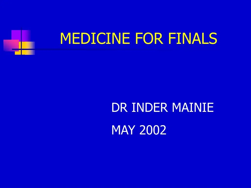 medicine for finals