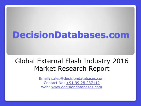 External Flash Market Analysis and Forecasts 2021