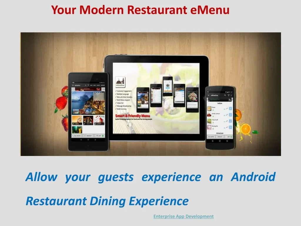 allow your guests experience an android restaurant dining experience