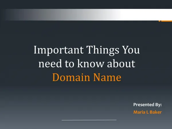 Important Things You need to know about Domain Name