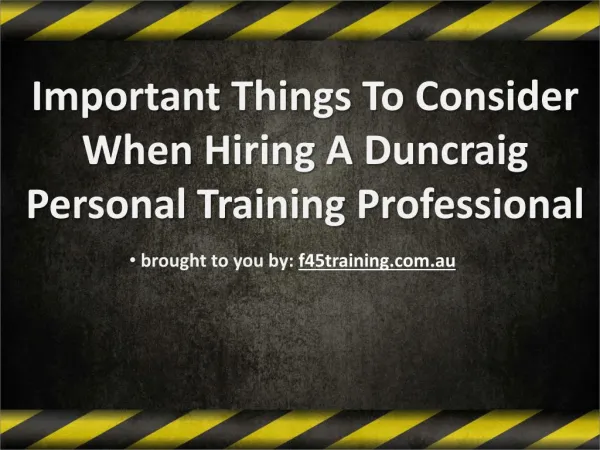 Important Things To Consider When Hiring A Duncraig Personal Training