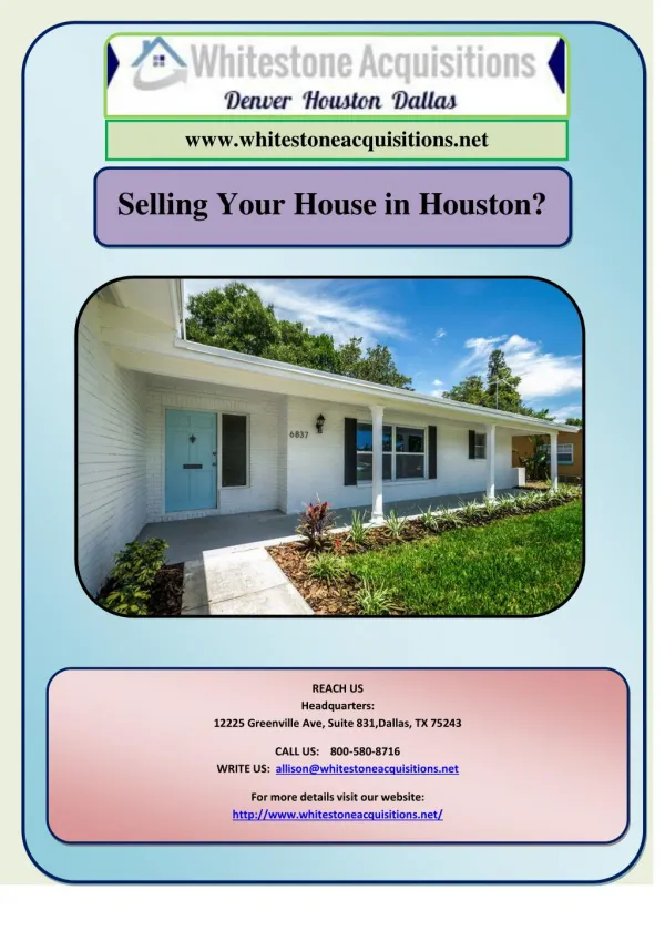 Selling Your House in Houston?